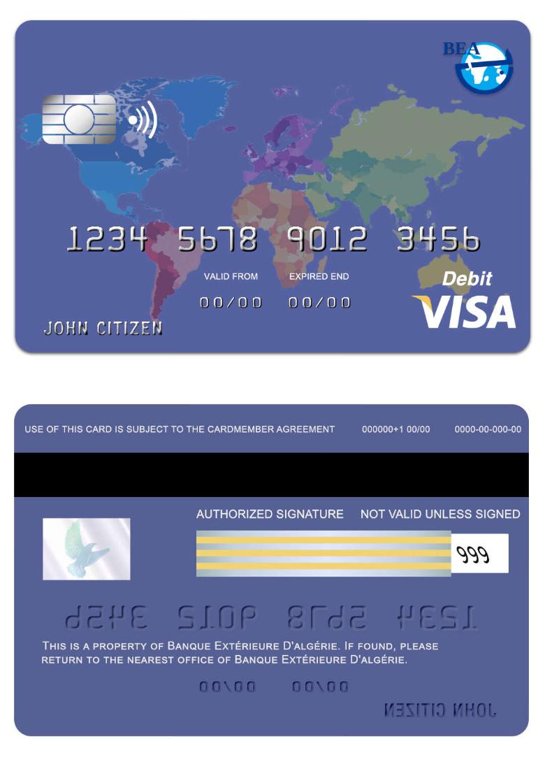 Algeria Exterieure bank visa card 2
